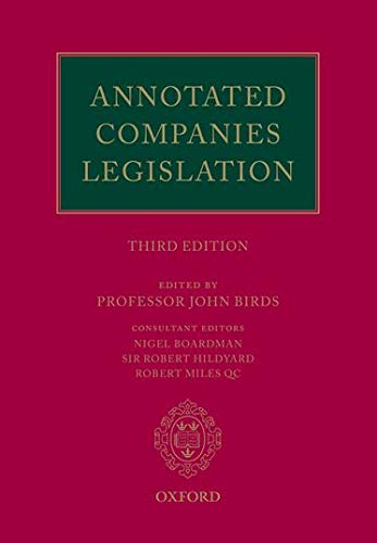 Annotated Companies Legislation (9780199677696) by Boardman, Nigel; Hildyard, Robert; Miles QC, Robert