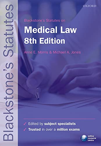 Stock image for Blackstone's Statutes on Medical Law 8/e (Blackstone's Statute Series) for sale by AwesomeBooks