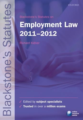 Stock image for Blackstone's Statutes on Employment Law 2011-2012 (Blackstone's Statute Series) for sale by WorldofBooks