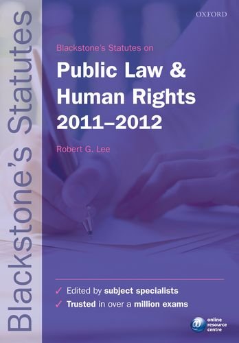 Imagen de archivo de Blackstone's Statutes on Public Law and Human Rights 2011-2012 (Blackstone's Statute Series) a la venta por WorldofBooks