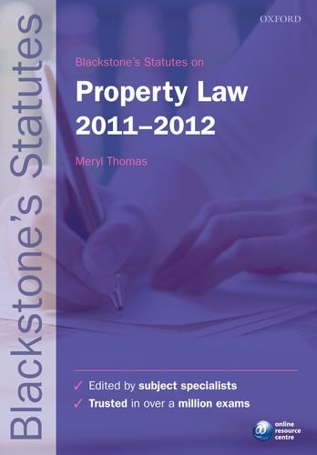 Beispielbild fr Blackstone's Statutes on Property Law 2011-2012 (Blackstone's Statute Series) zum Verkauf von AwesomeBooks
