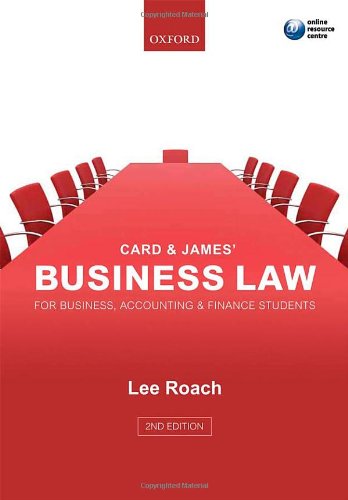 Stock image for Card & James' Business Law for Business, Accounting, & Finance Students for sale by WorldofBooks