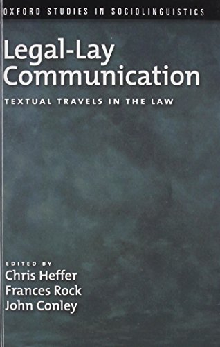 Beispielbild fr Legal-Lay Communication: Textual TravHeffer, Chris; Rock, Frances; Co zum Verkauf von Iridium_Books