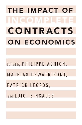 Imagen de archivo de The Impact of Incomplete Contracts on Economics a la venta por Chiron Media
