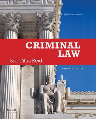 Criminal Law (9780199899388) by Reid, Sue Titus