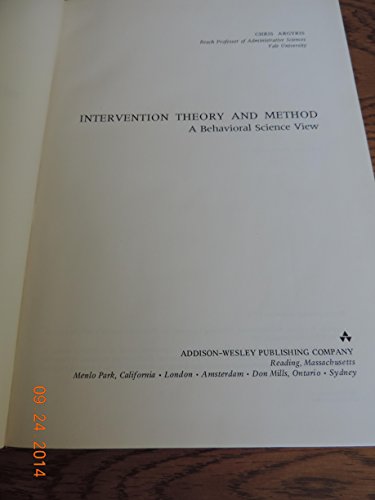 9780201003420: Intervention Theory and Method: Behavioral Science View
