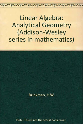 Stock image for Linear Algebra and Analytic Geometry for sale by ThriftBooks-Atlanta