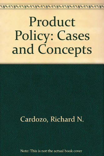 Beispielbild fr Product Policy : Cases and Concepts zum Verkauf von Better World Books: West