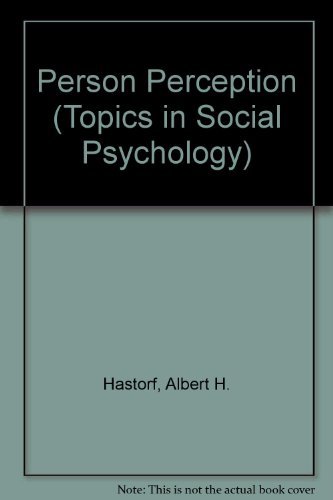 Stock image for Person Perception (Topics in Social Psychology) for sale by Wonder Book