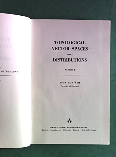 Imagen de archivo de Topological Vector Spaces and Distributions: v. 1 a la venta por Ammareal