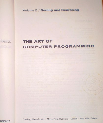 Beispielbild fr The Art of Computer Programming: Sorting and Searching. Volume 3 zum Verkauf von Hawking Books