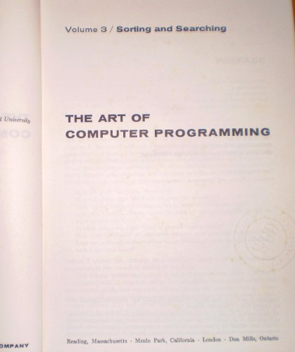 Stock image for The Art of Computer Programming. Vol 3: Sorting and Searching. for sale by Harry Righton