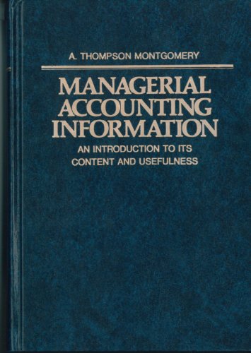 9780201049275: Managerial Accounting Information: An Introduction to Its Contents and Usefulness