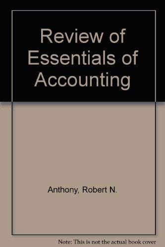 Stock image for A Review of Essentials of Accounting for sale by HPB-Red