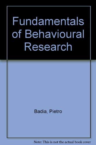 Stock image for Fundamentals of behavioral research for sale by ThriftBooks-Dallas