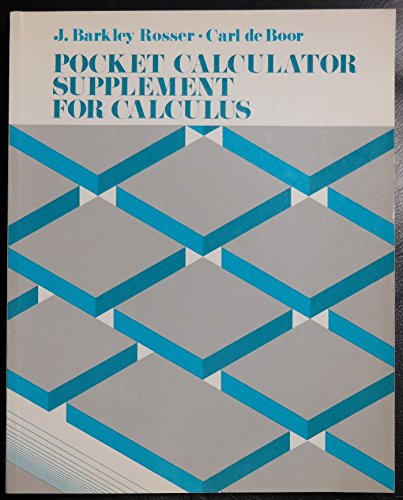 Beispielbild fr Pocket Calculator Supplement for Calculus zum Verkauf von Wonder Book