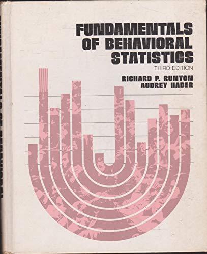 Imagen de archivo de Fundamentals of Behavioral Statistics (Micro Computer Books) a la venta por HPB-Red