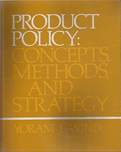 Beispielbild fr Product Policy : Concepts, Methods and Strategies zum Verkauf von Better World Books