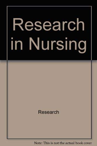 Stock image for Research in Nursing for sale by Irish Booksellers