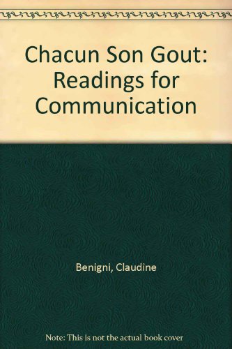 Beispielbild fr Chacun son gou^t: Readings for communication zum Verkauf von HPB-Red