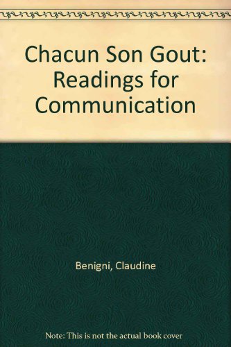 Imagen de archivo de Chacun son gou^t: Readings for communication a la venta por HPB-Red