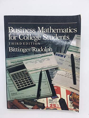 Beispielbild fr Business Mathematics for College Students zum Verkauf von Better World Books