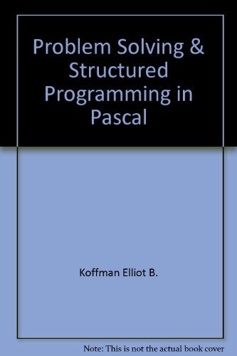 Imagen de archivo de INSTRUCTOR'S MANUAL FOR Problem Solving & Structured Programming in Pascal a la venta por RiLaoghaire