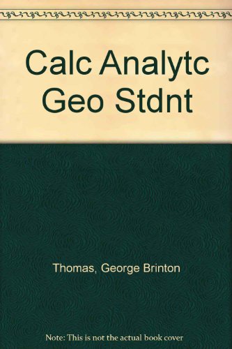 Imagen de archivo de Calc Analytc Geo Stdnt a la venta por Irish Booksellers
