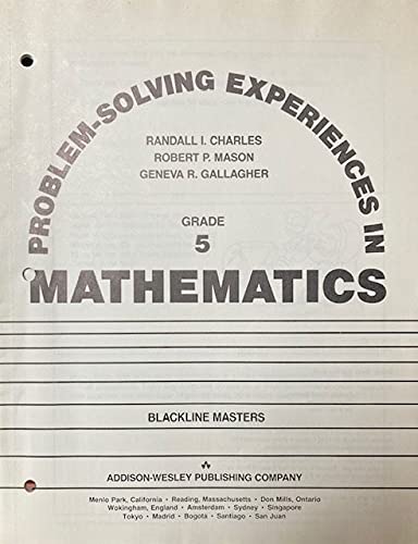 Beispielbild fr Problems Solving Experiences in Mathematics Blackline Masters Grade 5 zum Verkauf von Anybook.com