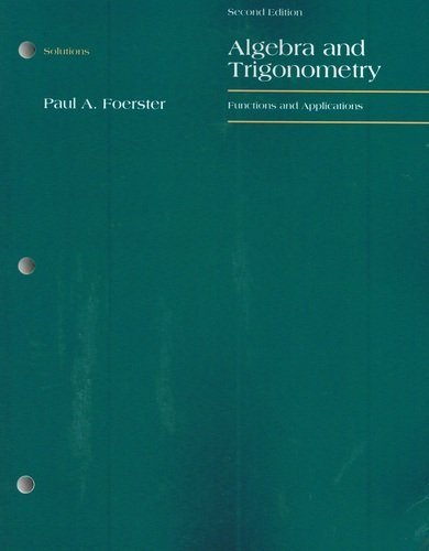 Immagine dell'editore per Solutions for Algebra and Trigonometry: Functions and Applications venduto da HPB-Red