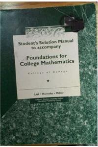 Stock image for Student Solution Manual for Foundations for College Mathematics for sale by SecondSale