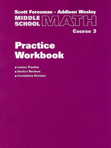 9780201312492: Middle School Math, Course 3: Practice Workbook