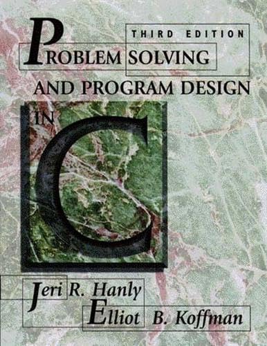 9780201357486: Problem Solving and Program Design in C: United States Edition