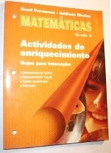 9780201365436: Matematicas - Actividades de enriquecimiento // Hojas para fotocopiar (Grade 4)
