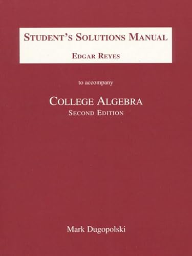 Imagen de archivo de Student's Solutions Manual to Accompany College Algebra a la venta por HPB-Red