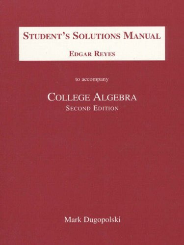 Stock image for Student's Solutions Manual to Accompany College Algebra for sale by HPB-Red