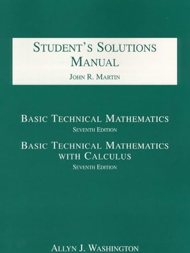 9780201385694: Students Solutions Manual/Basic Technical Mathematics