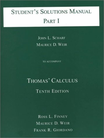 Beispielbild fr Thomas' Calculus : Student's Solutions Manual: Part 1 zum Verkauf von Better World Books