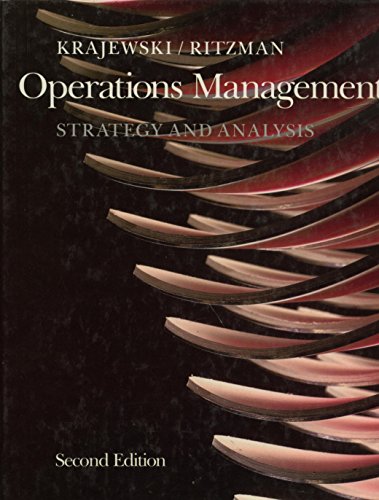 Beispielbild fr Operations Management : Strategy and Analysis zum Verkauf von Better World Books