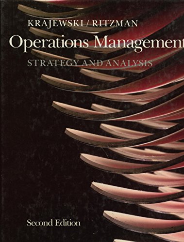 Imagen de archivo de Operations Management : Strategy and Analysis a la venta por Better World Books
