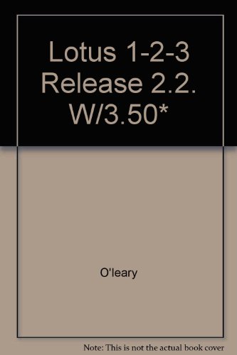 The Student Edition of Lotus 1-2-3 Release 2.2 (Includes System Disk & Utilities Disk - 3-1/2')