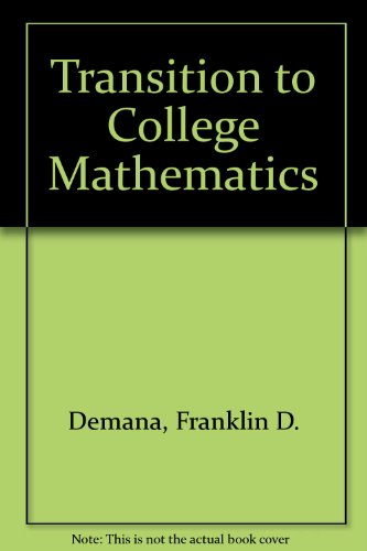 Beispielbild fr Transitions to College Mathematics, Revised Printing zum Verkauf von Wonder Book