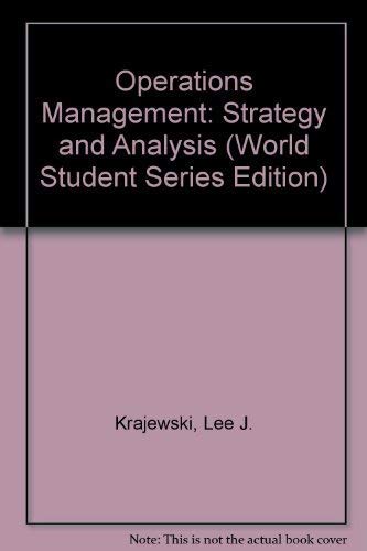 Beispielbild fr Operations Management : World Student Series Edition. zum Verkauf von Kloof Booksellers & Scientia Verlag