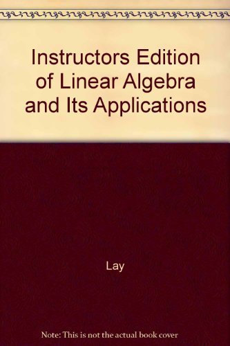 Linear algebra and its applications (9780201520323) by Lay
