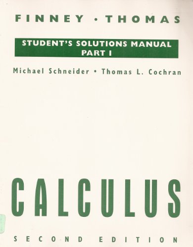 Imagen de archivo de Calculus: Part I Student Solutions Manual a la venta por ThriftBooks-Dallas
