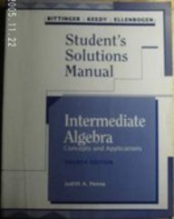 9780201537888: Intermediate Algebra: Concepts and Applications Student Solutions Manual