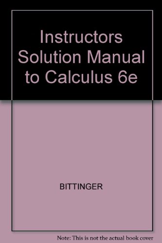 Beispielbild fr Instructor's Solutions Manual for Calculus and Its Applications, 6th Edition zum Verkauf von Dailey Ranch Books