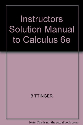 Imagen de archivo de Instructor's Solutions Manual for Calculus and Its Applications, 6th Edition a la venta por Dailey Ranch Books