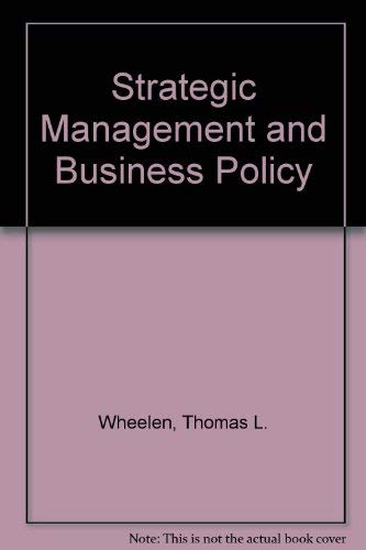 Beispielbild fr Strategic Management and Business Policy zum Verkauf von Wonder Book