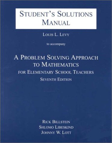 Beispielbild fr Student Solutions Manual for A Problem Solving Approach to Mathematics for Elementary School Teachers 7th zum Verkauf von a2zbooks